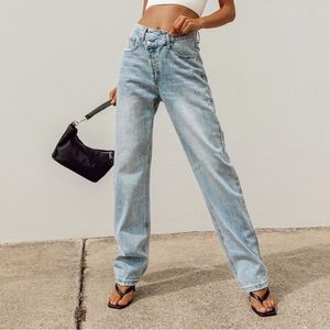 Holly Asymmetrical straight leg jeans